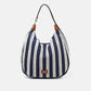 Borsa rustica a righe con tracolla