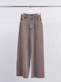 Jeans ampi grigio rosato in cotone