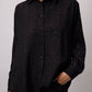 Camicia jacquard leopardata nera