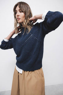 Maglione strutturato a maglia con girocollo