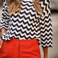 Felpa in maglia a onde in cotone