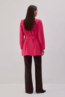 Camicia in popeline con cintura
