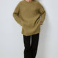 Maglione oversize a trecce verde oliva