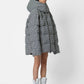 Bomber oversize pied de poule con cappuccio removibile