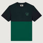T-shirt bicolore Puro Loco B verde scuro e nera