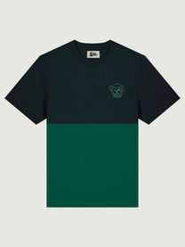 T-shirt bicolore Puro Loco B verde scuro e nera