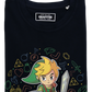 T-shirt nera unisex con grafica Link stile videogame