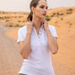 Polo bianca donna antimacchia in piqué
