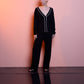 Cardigan in maglia con profili a contrasto