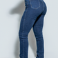 Jeans bootcut elasticizzati blu navy da donna