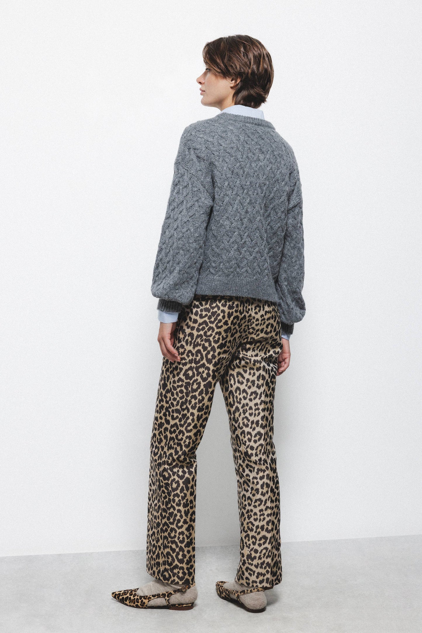 Pantaloni a sigaretta animalier