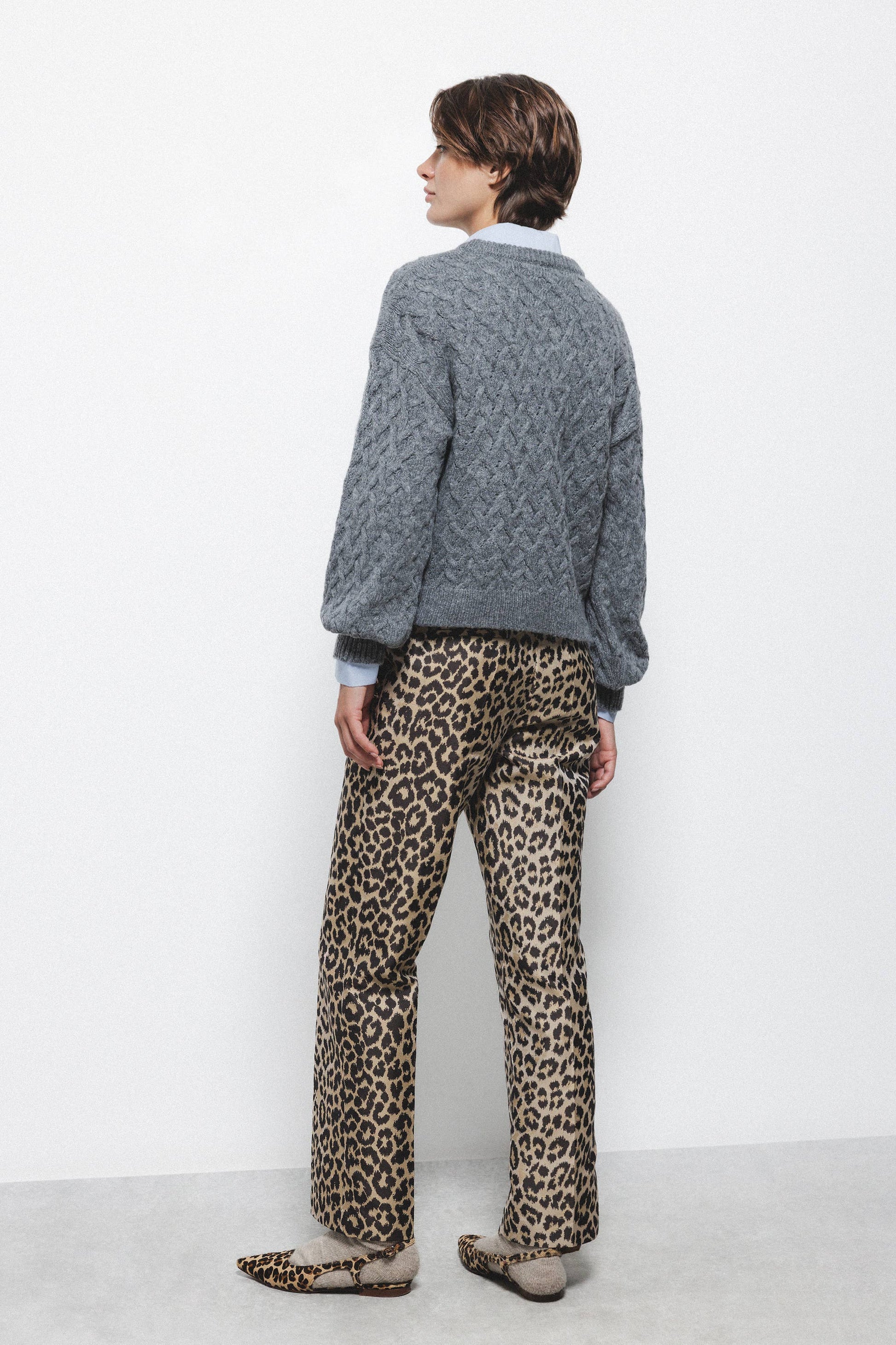 Pantaloni a sigaretta animalier