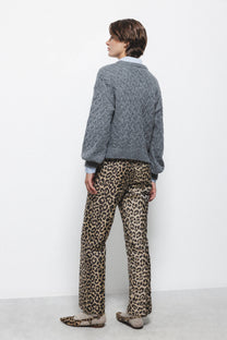 Pantaloni a sigaretta animalier
