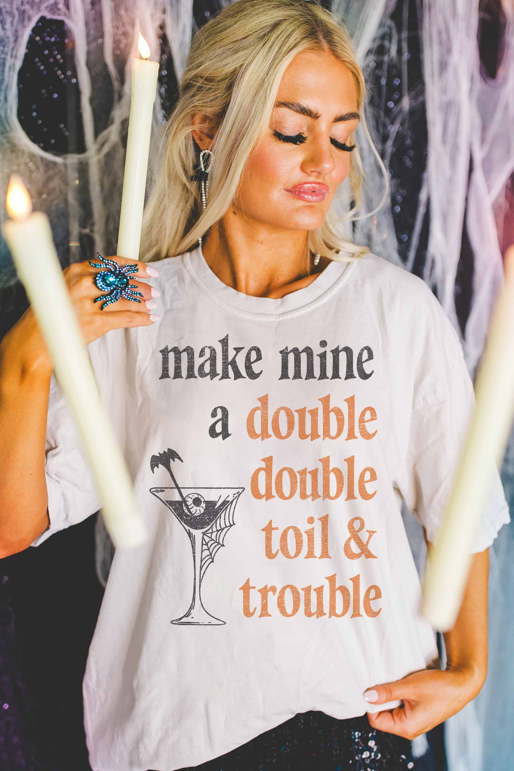 T-shirt Oversize Grafica Witches Martini