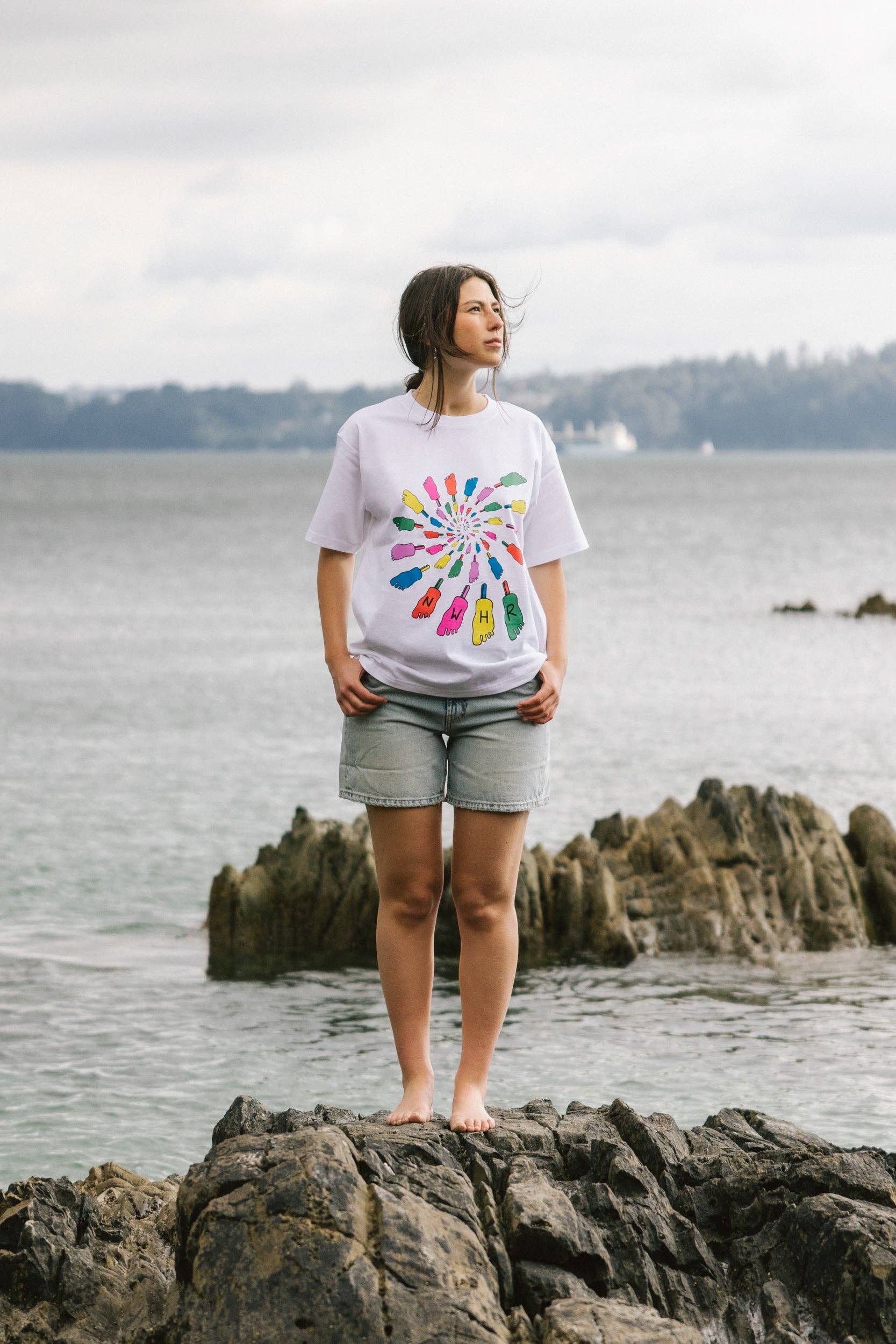 T-shirt psichedelica in cotone biologico