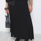Gonna midi a coste in maglia con vita elasticizzata