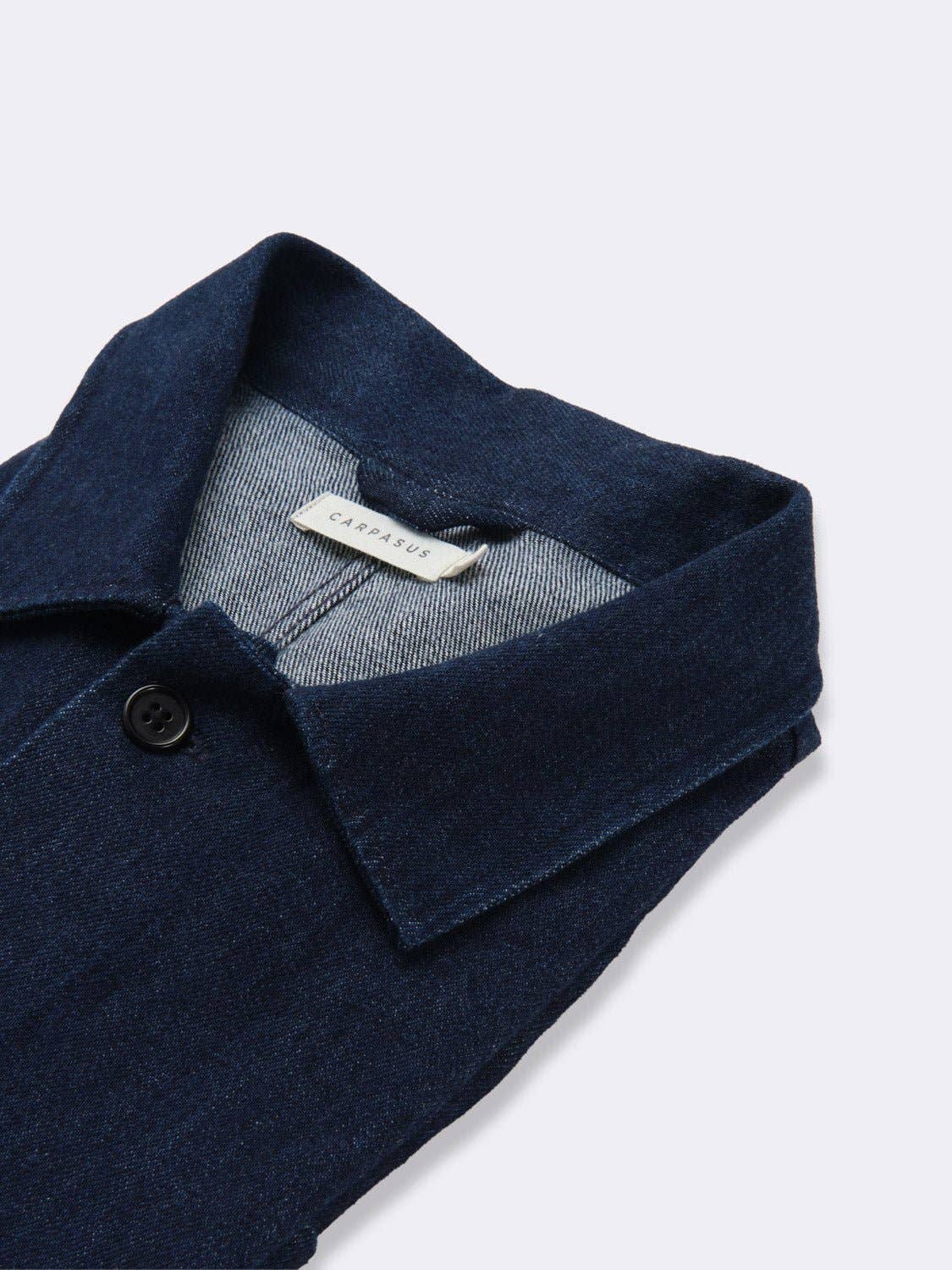 Overshirt in denim azzurro da uomo in cotone biologico