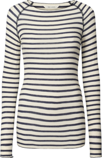 Maglia a righe in lana Amalie con effetto denim reverse