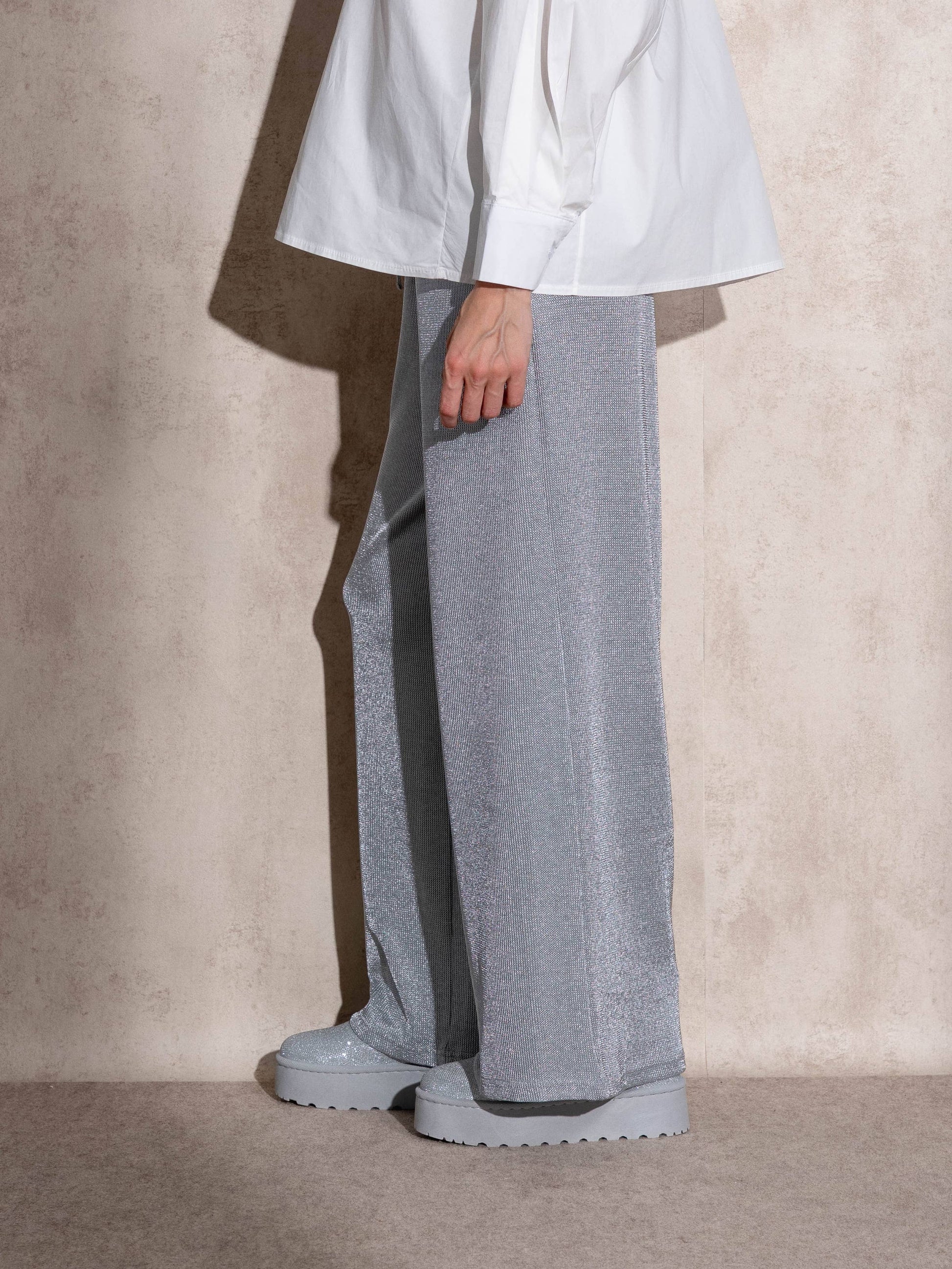 Pantaloni palazzo in lurex