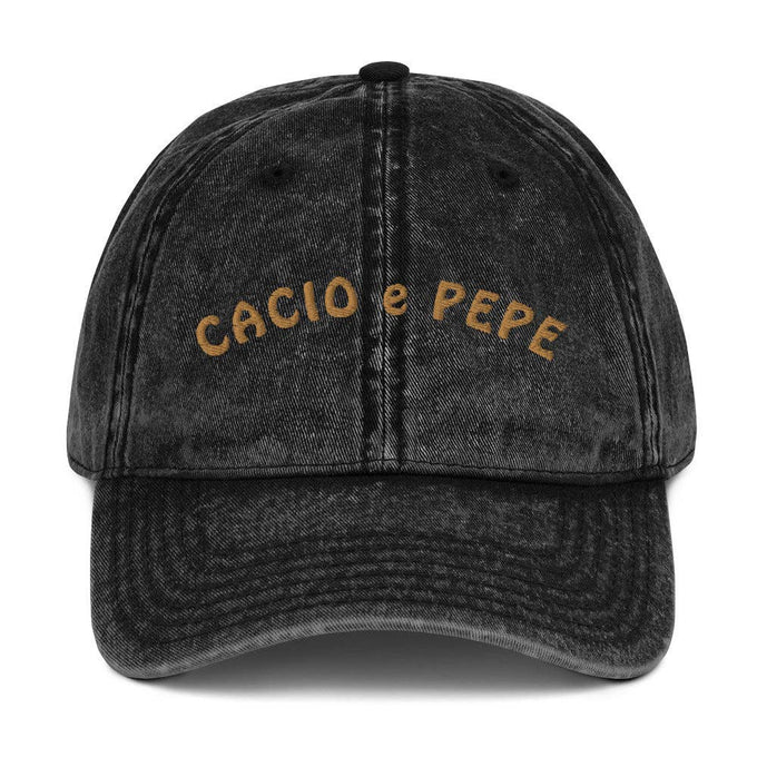 Cappello vintage “Cacio e Pepe” ricamato