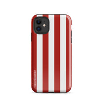Custodia robusta a righe rosse per iPhone