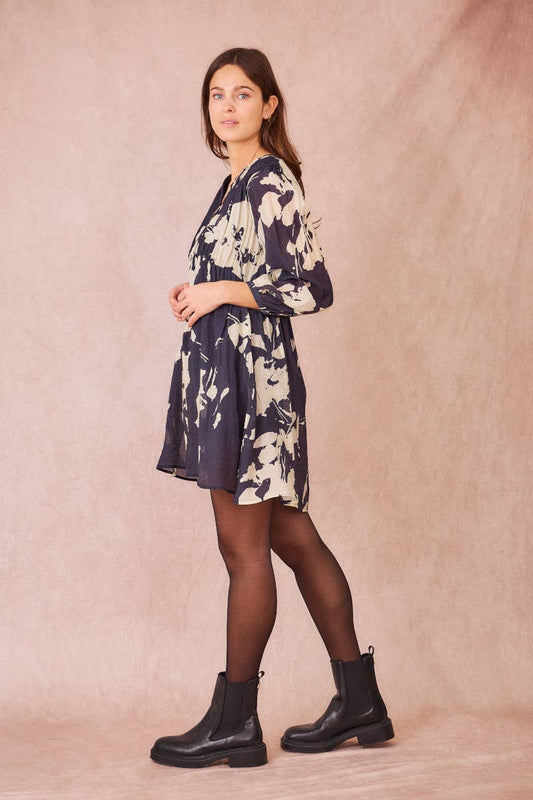 Abito fluido stampato Elisa in viscosa e Tencel