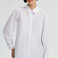 Camicia bianca con maniche plissettate