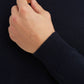 Maglione blu con collo trucker effetto cashmere