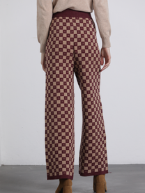 Pantaloni in maglia a quadri