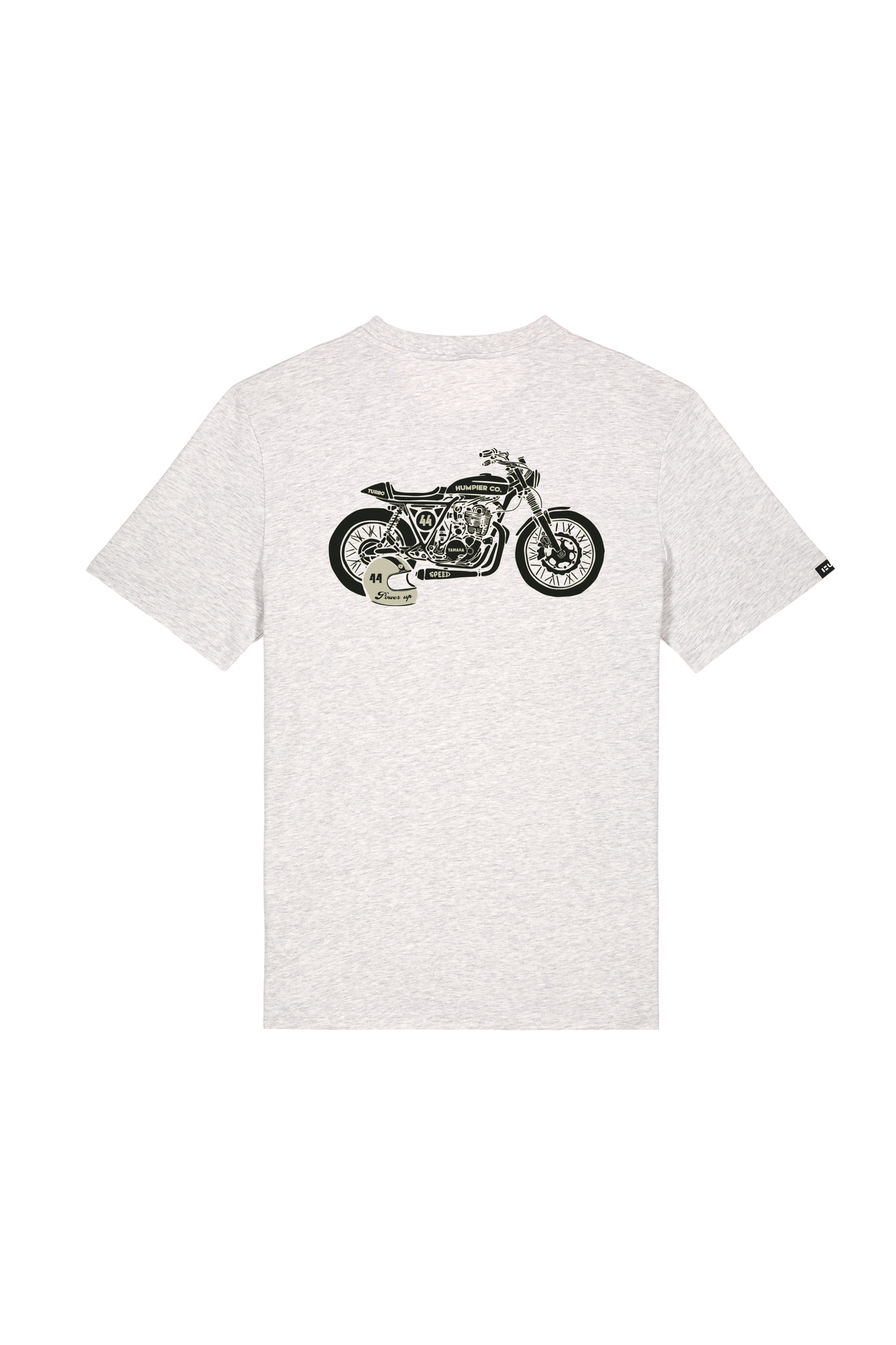 T-shirt Power Up in cotone biologico con stampa moto