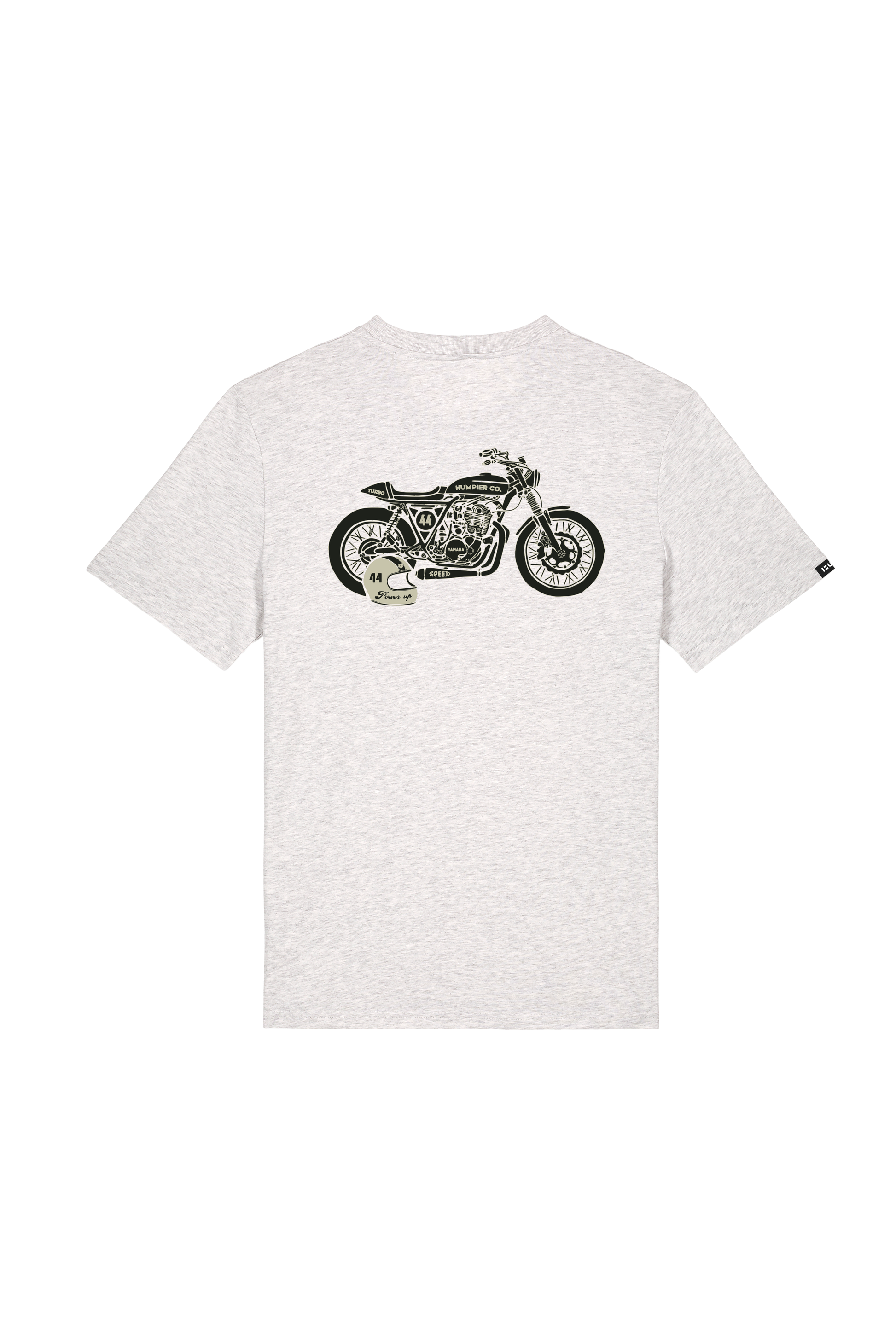 T-shirt Power Up in cotone biologico con stampa moto
