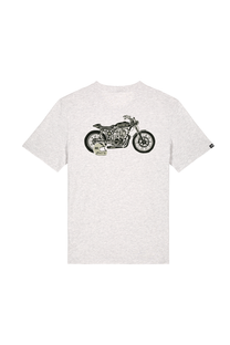 T-shirt Power Up in cotone biologico con stampa moto