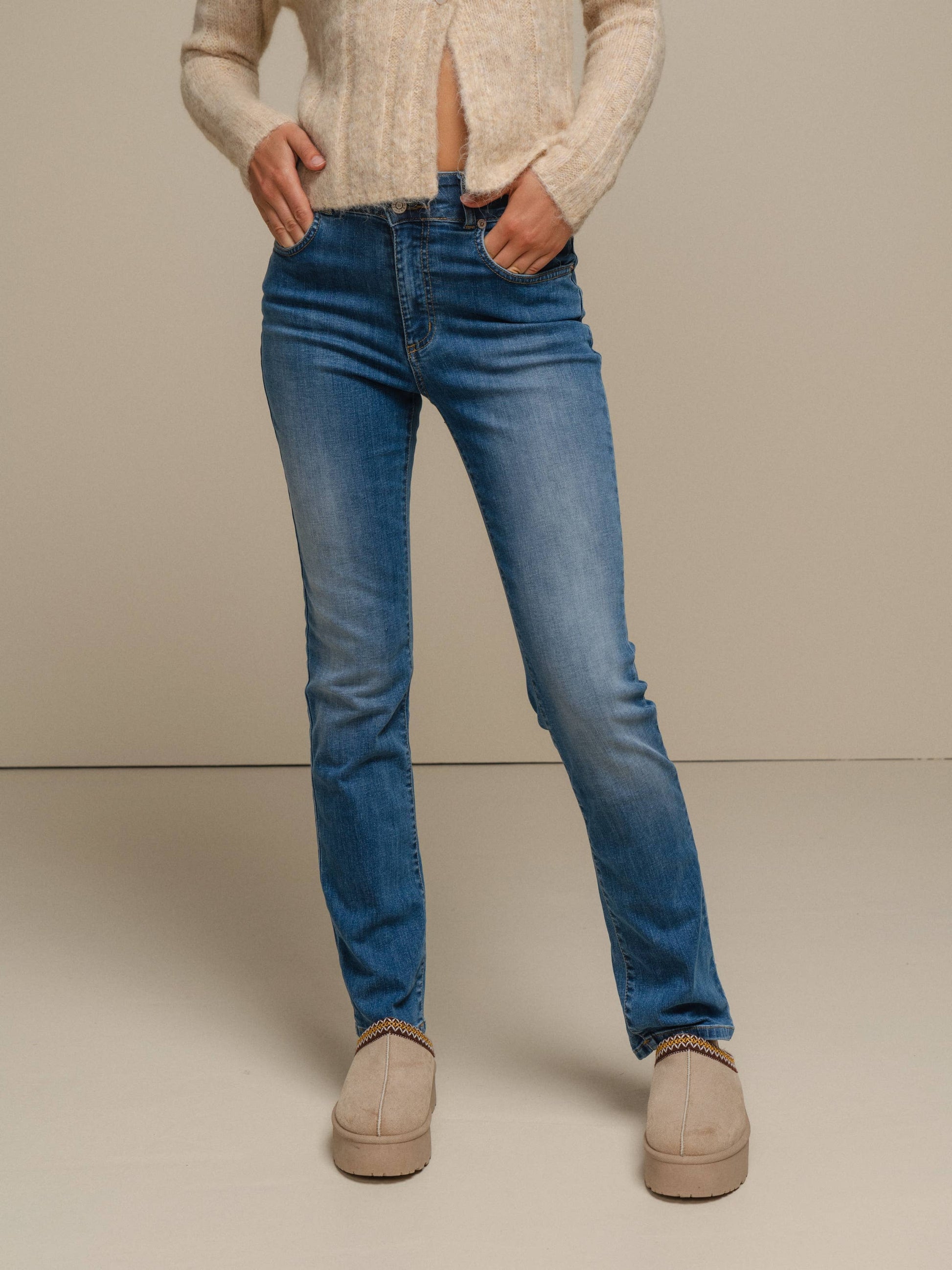 Jeans skinny da donna in denim elasticizzato