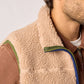 Gilet sherpa unisex con zip senza maniche color naturale