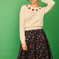 Maglia bianca con ricamo di coccinelle Gloria
