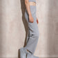 Pantaloni a vita alta in maglia con glitter