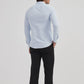 Camicia a nido d’ape slim fit azzurro cielo