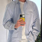 Camicia oversize in twill blu