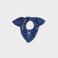 Piccolo foulard in cotone biologico con stampa grafica blu
