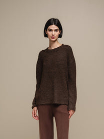 Maglione girocollo in maglia morbida da donna