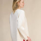 Maxi maglia oversize in misto cashmere con scollo a V e spacchi laterali