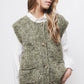 Gilet in maglia con bottoni a contrasto