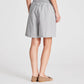 Shorts in popeline a righe grigio scuro ed écru