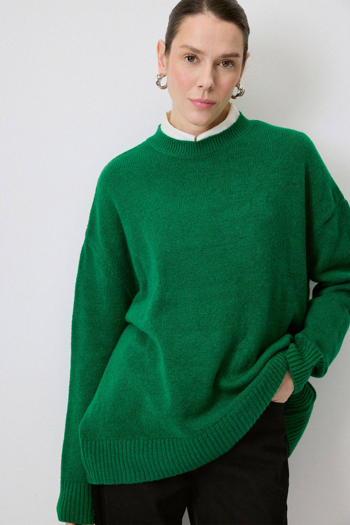 Maglione oversize tinta unita