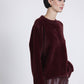 Maglione girocollo effetto peluche bordeaux