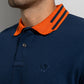 Polo uomo antimacchia bicolor in piqué