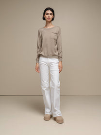 Maglione in maglia donna con taschino applicato