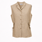 Camicia smanicata in lino con laccetti laterali