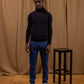 Maglione dolcevita in lana merino extrafine Navy Radieux