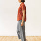 Camicia a maniche corte Lana con motivo piramidi color ruggine